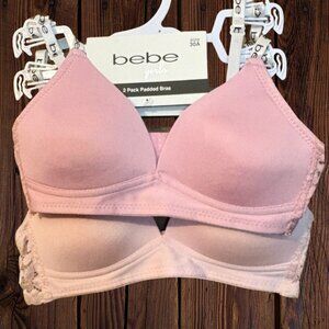 Bebe Girls Light Pink Padded Bras - 2 Pack